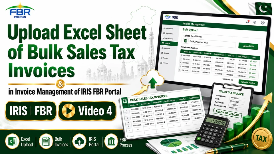 How to Upload Excel Sheet of Bulk Sale Tax Invoices in invoice management of IRIS FBR