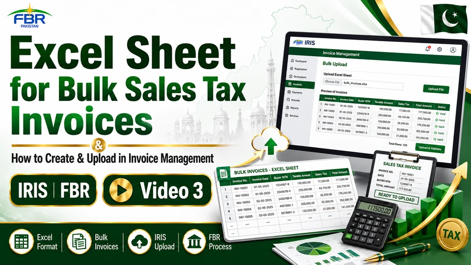 How to Create Excel Sheet for Bulk Sale Tax Invoices to upload in invoice management | Iris | FBR