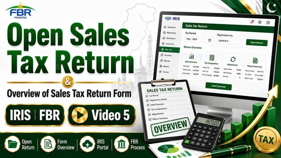 How to Open Sale Tax return and Overview of Sale Tax Return form | Iris | FBR