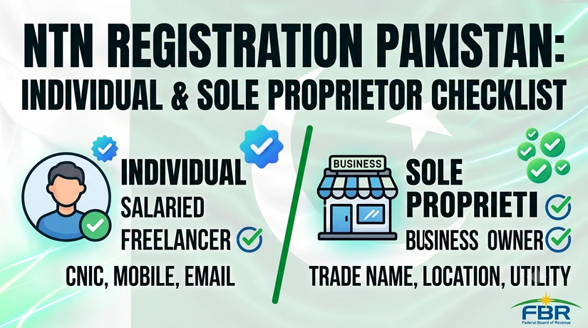 NTN registration checklist for individuals and sole proprietors in Pakistan